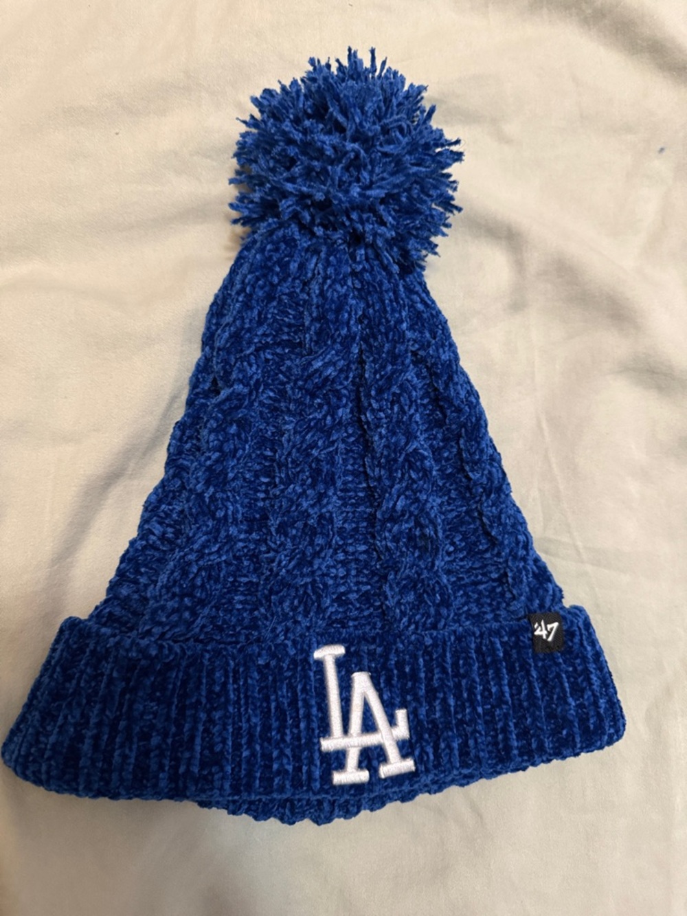 47 LA Dodgers Knit Pom Beanie - Royal Blue OS